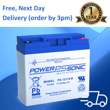 PowerSonic 12 volt 17Ah Rechargeable 12V lead acid battery REPLACES 18-19-20AH