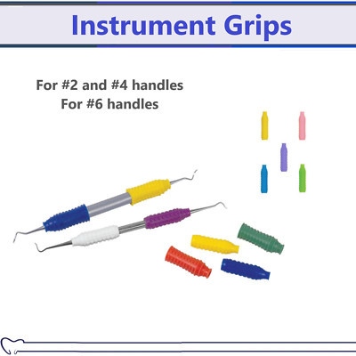 Dental Instrument Grips Silicone Color-Code For #2 #4 and #6 Handles