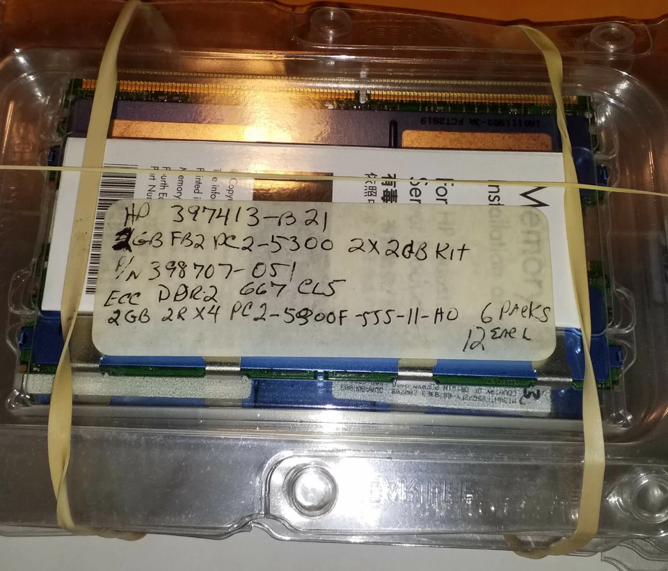 Server Memory 4GB packs w/heat sinks new factory sealed packs - HP - Image 4 of 4