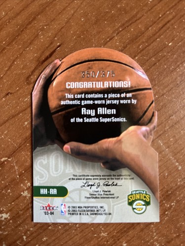 2003-04 Showcase Hot Hands Game-Used Ray Allen /375 - Picture 2 of 2