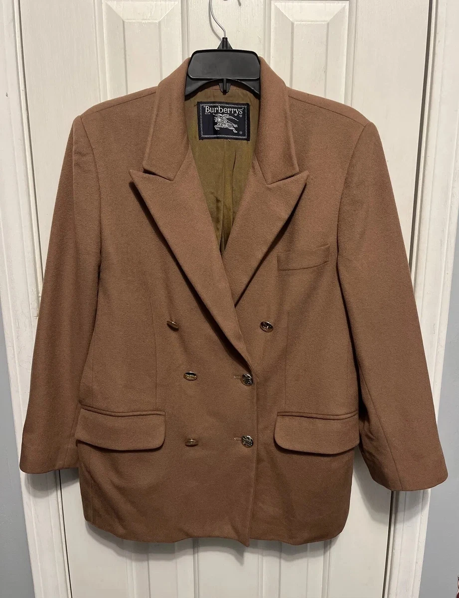 Blazer Burberry Vintage a Medida Doble Pecho Lana Marrón 42R Botón Dorado