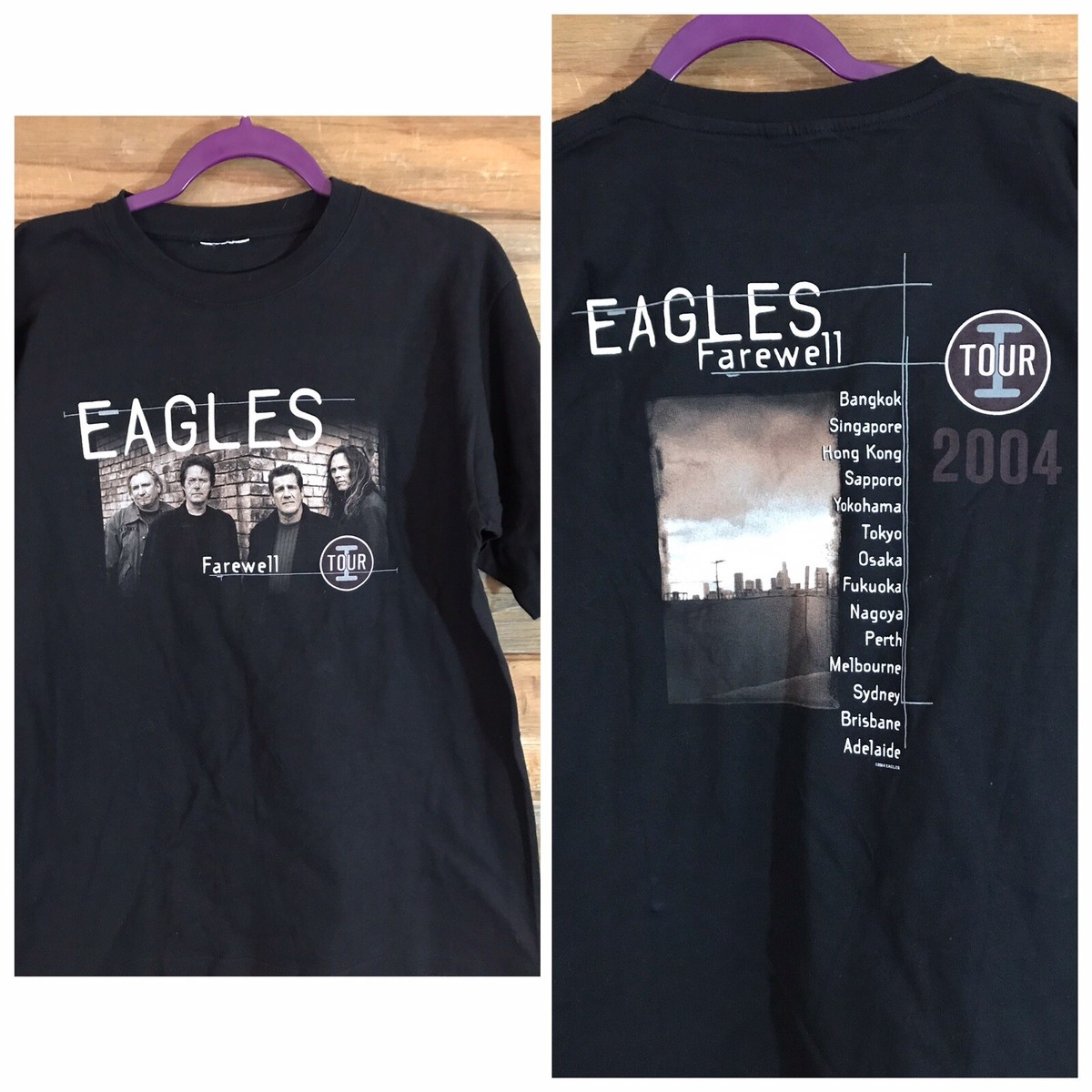 EAGLES FAREWELL TOUR 2004 Tシャツ M Vintage Eagles Farewell Tour 2004 T-Shirt Black Rock Band