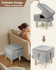 Two-in-One Foldable Wood Ottoman and Pet Ramp/Stairs