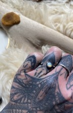 Solid Authentic Australian Opal Ring In Sterling Silver