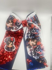 Beautiful Houston Texans inspired hair bow for girls.