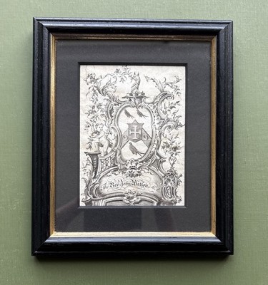 Antiker heraldischer Wappenstich Reverend John Watson 18. Jahrhundert