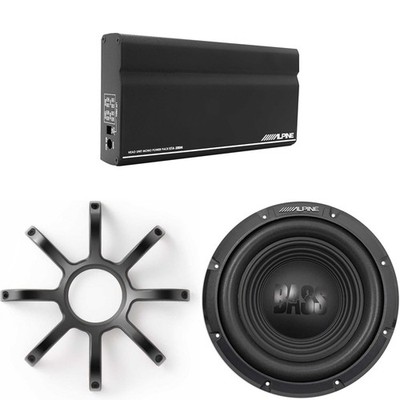 Alpine W10S4 10-Inch Bass Subwoofer w/ KTE-10PG Grill & KTA-200M Mono Power P...