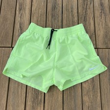 Nike mens neon green 3" swim running beach brief lined short shorts size S M L