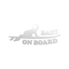 Baby On Board Sticker Die Cut Chrome Mirror Gold Silver Oil Slick Rainbow