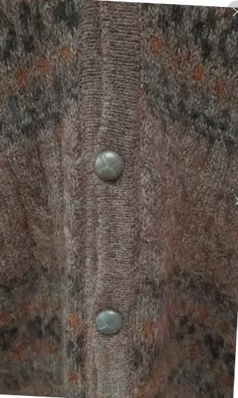 Cardigan Dolomiten Vintage XL Kid Mohair Alpaga Gilet Italie Grandpa Knit Grey - Photo 3/4
