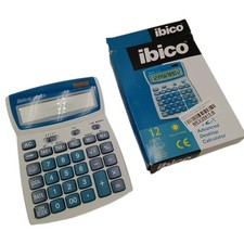 Rexel Ibico 212X Tischrechner (mit schwenkbarem Display) weiß/blau