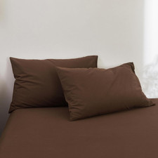 100 Washed Cotton Pillowcases Set of 2 Linen Feel Super Soft Breathable Cozy Pi