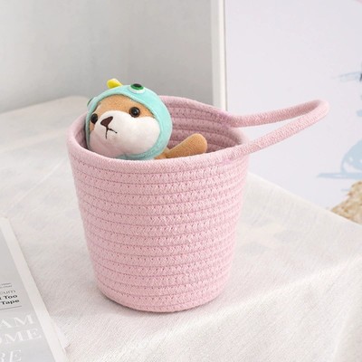 Cotton Rope Woven Storage Basket, Small Laundry Basket, Storage Desktop Sundries