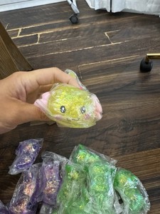 Assorted Mystery Glitter Animal Squishy Squeeze Toys w/ Faces