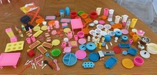 Large Lot of 150 Barbie Dishes Cups Pots Utensils Goblets Serving Trays  More