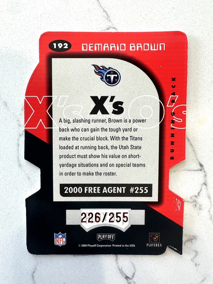 2000 Playoff Momentum DEMARIO BROWN #/255 X's Red Rookie Parallel RC🔥Titans - Image 2 of 2