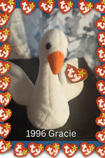 1996 Ty Beanie Baby - Gracie / Swan     
