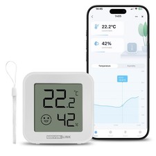Bluetooth Thermometer Hygrometer, Indoor Temperature Humidity Sensor with Ele...