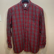 LL Bean flannel Shirt Mens 2XLT Plaid Red Blue Green yellow 2XL TALL Vintage