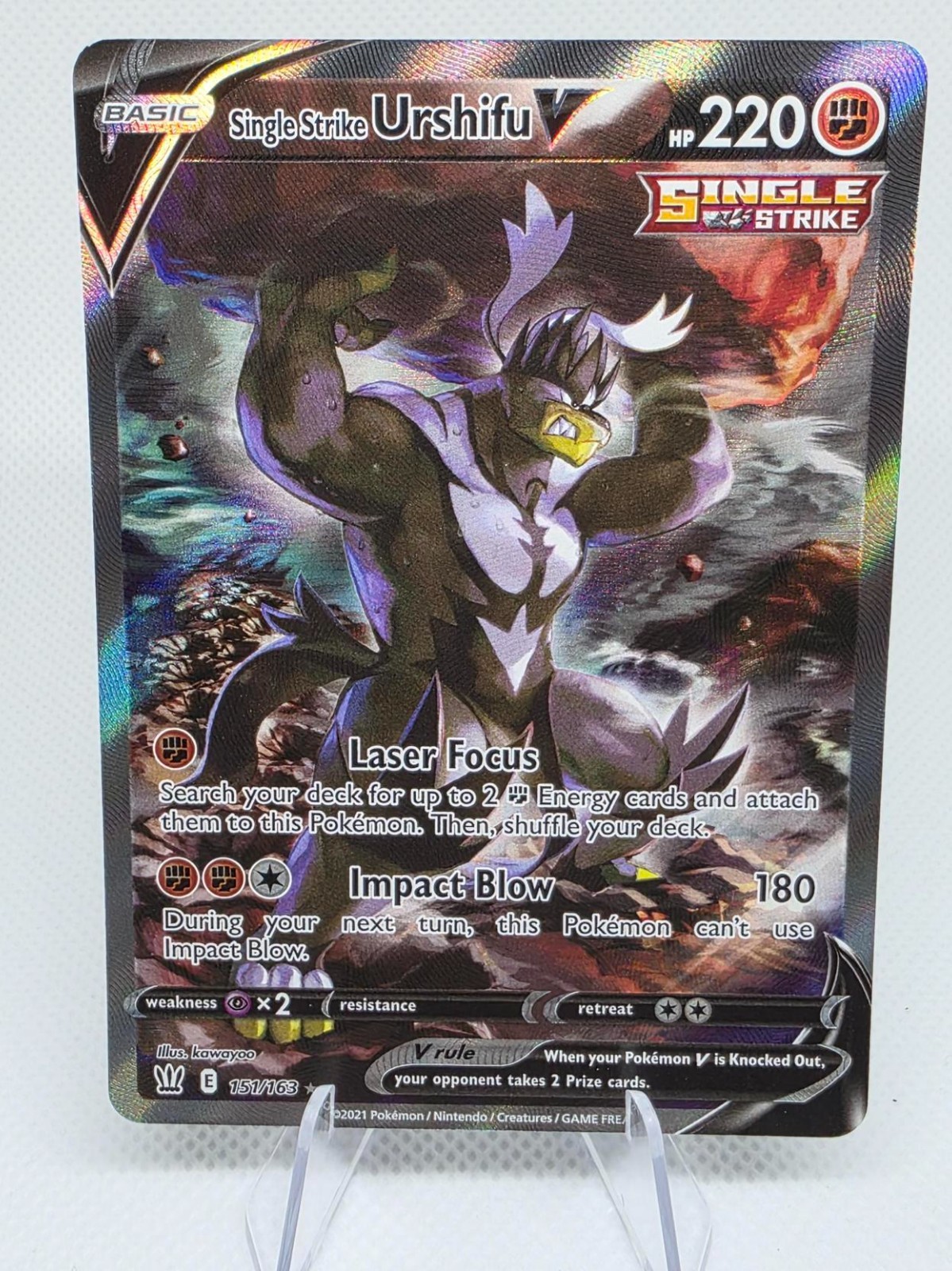 Single Strike Urshifu V (Alternate Full Art) 151/163 Swsh05: Battle Styles Holo!