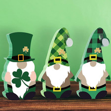 St. Patrick's Day Gnome Table Centerpiece - 3Pcs Wooden Irish Decor