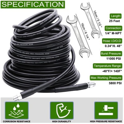 Spanner & Pearl Corsage Pin - 25ft Pressure Washer Hose