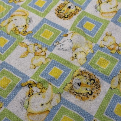 TWO Vintage Matching Dundee Baby Receiving Blankets 30''x40'' Animals Diamonds