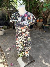 Alexander McQueen Xs Floral Printed Bodycon Dress