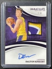 DALTON KNECHT 2024-25 PANINI IMMACULATE #108 ROOKIE PATCH AUTO FOTL PURPLE 7/8