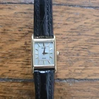 Vintage SEIKO Solar V115-0BD0 Tank Shape Gold 18mm Women's Watch With Box