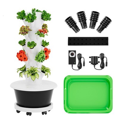 Hydroponics Growing System Kit, Movable Hydroponic Tower with 5 Tiers 20 Pods...
