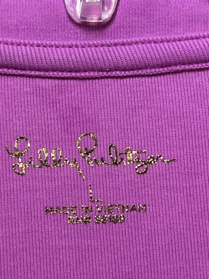 LILLY PULITZER Damas REEMA POLO TOP Grande AURA ROSA Dorado 013645 Golf Día Informal Foto 2 de 4