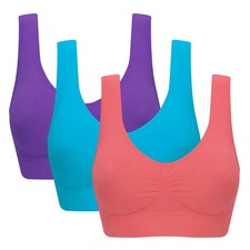 3Pack Wireless Underwear Sports Bras For Women Yoga Sleep Bra Seamless Bralette