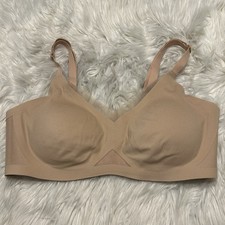 Honeylove Medium Bra Tan Crossover Wireless Back Closure Removable Pads