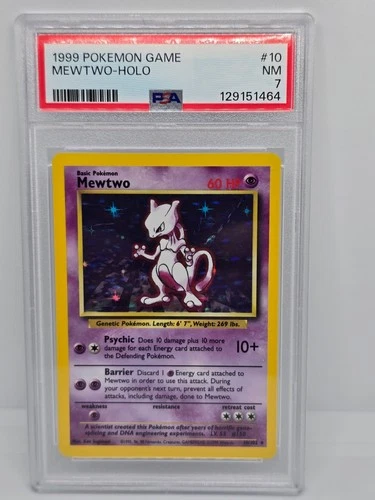 1999 POKEMON GAME #10 MEWTWO-HOLO PSA 7
