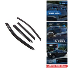 Side Window Visors 4 Piece Set Dark Smoke Acrylic Outside Mount Deflector Rain