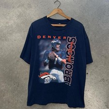 Vintage Denver Broncos John Elway T-shirt size XL Navy 1998 NFL