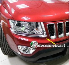 Moulure de cadres adhésifs phares avant abs chrome pour Jeep Compass...