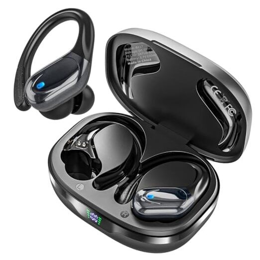 80hr Playback Wireless Earbuds with Bluetooth & Power Display