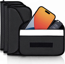 4 Pack Faraday Bags for Car Keys and Cell Phone, Signal Blocking Key Pouch Walle