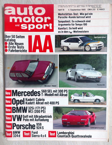 automotorsport 18/85: LAMBORGHINI COUNTACH,  BMW 3er, MERCEDES 250D SIERRA 4x4