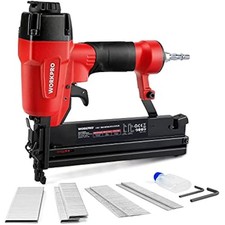 WORKPRO Air Brad Nailer Gun 50mm, 2-in-1 Nail Gun/Upholstery Stapler, Accepts 18