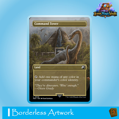 Command Tower | Borderless Artwork | MTG Magic | Jurassic World | NM | EN
