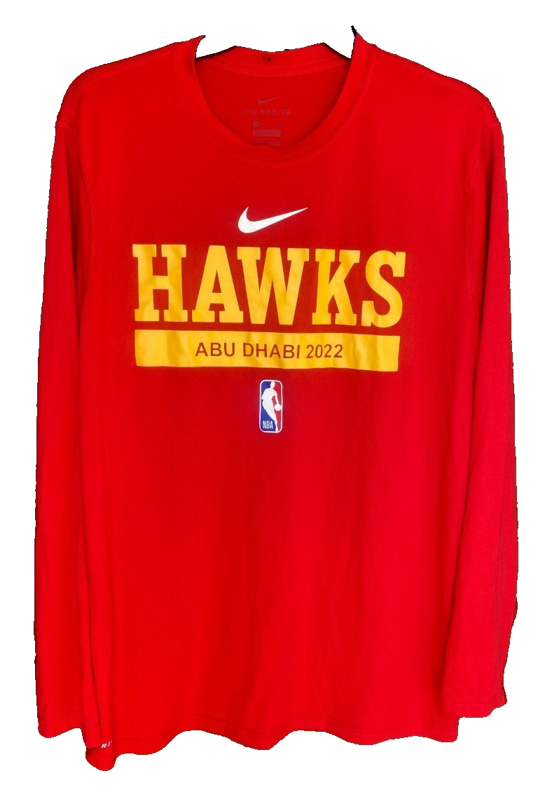Nike Atlanta Hawks NBA Team Issued Long Sleeve Game Warm Up Shirt