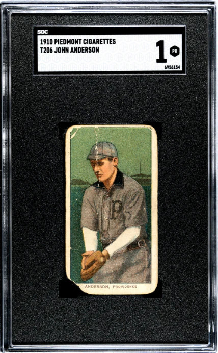 1909 T206 JOHN ANDERSON NNO POOR PIEDMONT 350 SGC 1 BASEBALL PROVIDENCE GRAYS