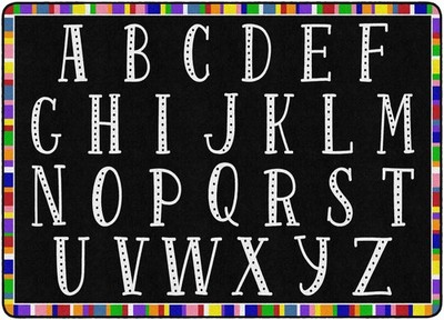 Flagship Carpets Colorful Abc's Multicolor Border Area Rug for Childrens Clas...