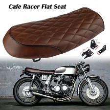 Universal Motorcycle Seat Flat Brat Saddle for Honda Yamaha Suzuki Cafe Racer UK
