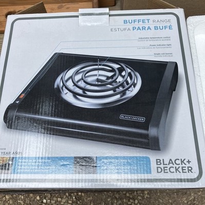 BLACK+DECKER SB1001B Single-Burner Portable Buffet Range, Black
