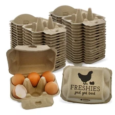 Rural365 Empty Egg Cartons New Chicken Quail 6 Cell Farm Fresh - 20pk