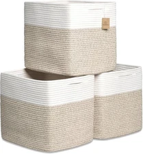 NaturalCozy 13x15x13 Kallax Storage Cubes, 3-Pack